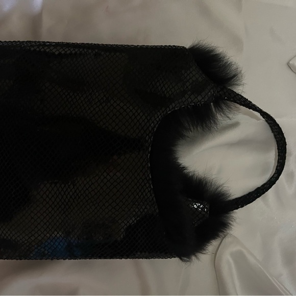 ANTONIO SCEPI~ITALY~BLACK/FUR~ MINI HANDBAG~ - Picture 4 of 8